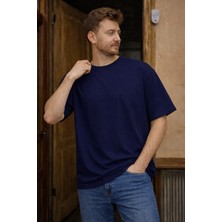 Modabox Unisex Oversize Geniş Kesim %100 Pamuk Yumuşak Dokulu Basic Bisiklet Yaka Tişört