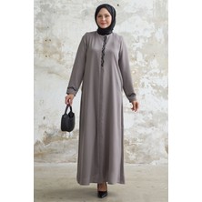 inStyle Sarmal Taş Detaylı Petek Vizon Ferace