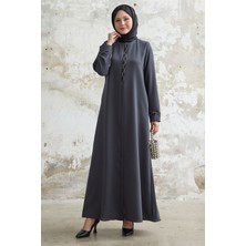 inStyle Sarmal Taş Detaylı Petek Antrasit Ferace