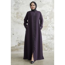 inStyle Taş Roba Detaylı Mürdüm Ferace