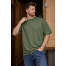 Modabox Unisex Oversize Geniş Kesim %100 Pamuk Yumuşak Dokulu Basic Bisiklet Yaka Tişört