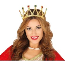 Belle Fusion Mey Ithalat® Rönesans Kostümlü Kraliyet Ortaçağ Altın Gold Kraliçe Prenses Tacı