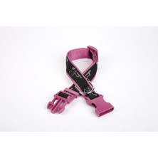 Subutu Köpek Desenli Dokuma Köpek Boyun Tasması 3 cm x 36-60 cm Mor