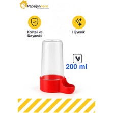 Papağanhane 200 ml Kuş Suluğu | Muhabbet, Sultan, Sevda ve Kanarya Kuşları Için Su Kabı