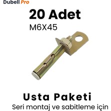 Asma Tavan Dübeli M6X45 (20 Adet) -Pratik Paket