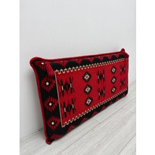 Bakırözü Home Şark Köşesi Takımı Sırt Dayama Yastığı Yemen Kırmızı Modeli (Sünger Dahil) 42 x 92 x 10 cm