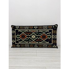 Bakırözü Home Lacivert Anadolu Modeli Şark Köşesi Takımı Sırt Dayama Yastığı 42 x 92 x 10 cm Çift Taraflı Pamuk Polyester
