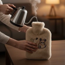 İsmiyle Al Mutlu Robot Hayvan Figürlü Peluş Sıcak Su Torbası 1 Lt – Yumuşak Kılıf, Uzun Süre Sıcak