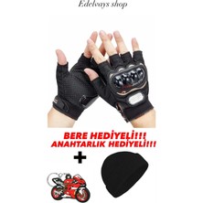 Edelvays Shop Kısa Motosiklet Eldiveni Siyah Yazlık
