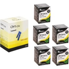 Optima Ölçüm Stribi 250 Adet + 100 Adet Lanset Delme-Kalem Iğnesi