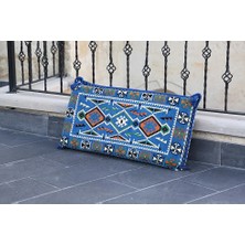 Bakırözü Home Şark Köşesi Takımı Sırt Dayama Yastığı Mavi Anadolu Modeli (Sünger Dahil) 42 x 92 x 10 cm