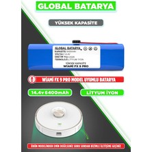 Global Batarya Wiami Fx 9 Pro Uyumlu Robot Süpürge 14.4V 6400MAH Li-Ion Pil Batarya (Yüksek Kapasite)