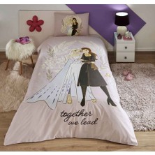 Özdilek Disney Nevresim Takımı  Ranforce Tek Kişilik Pembe Frozen Magıcal