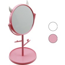 Go İthalat 6 Inç  - 15CM Yuvarlak - Boynuzlutakı Askılıklı Makyaj Aynası Renkli Plastik Takılık SEPETLİ=15CM (3791)