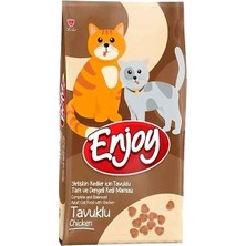 Enjoy Tavuklu Yetişkin Kedi Maması 15 kg Tam ve Dengeli Beslenme için Lezzetli Tavuk