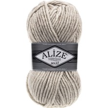 Alize Superlana Maxi Bej Melanj %25 Yün %75 Akrilik Renkli Yün İpliği 100 gr