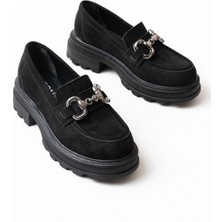 Aymood 745-773 Siyah Günlük Yüksek Tabanlı Loafer Ayakkabı