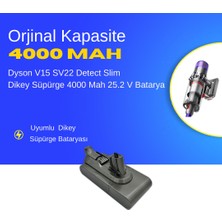 Ümit Maker Dyson V15 SV22 Detect Slim Dikey Süpürge 4000 Mah 25.2 V Batarya – Orjinal Uyumlu Uzun Ömürlü, Yüksek Performans Pil