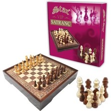 Star Oyun Aletleri Ceviz Ahşap Satranç Takımı 32 Parça Büyük Boy Estetik Tasarım