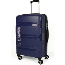 Hotowa Gold Pp Valiz 8011 Koyu Mavi Tsa Kilitli Büyük Boy