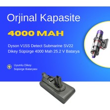 Ümit Maker Dyson V15S Detect Submarine SV22 4000 Mah Süpürge Batarya – Yüksek Kapasiteli, Güçlü ve Dayanıklı Yedek Pil | Uzun Ömürlü Li-Ion Batarya