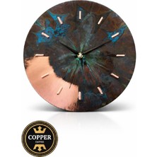 Copper Empire Retro Tarz Kalın Bakır Duvar Saati. Çiftlik Evi Bakır Duvar Saati. Duvar Aksesuarı.