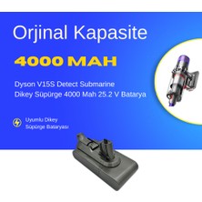 Ümit Maker Dyson V15S Detect Submarine 4000 Mah Süpürge Batarya – Yüksek Kapasiteli, Güçlü ve Dayanıklı Yedek Pil | Uzun Ömürlü Li-Ion Batarya