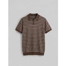 Kastrioti Premium Fermuarlı Yan Çizgili Old Money Triko Polo Yaka T-Shirt