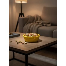 Eco Lounge Yuvarlak Çerezlik Sarı Canlı Renkli Dekoratif Sunum Kasesi