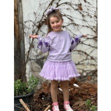 Yiğit Butik Kız Çocuk Ponpon Detaylı Tütü Etekli Takım