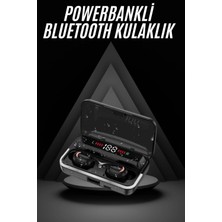 Belle Fusion Mey Ithalat® Bluetooth Kulaklık Dijital Şarj Göstergeli Powerbankli Bass Özellikli Kablosuz Kulakiçi 5.1 Mikrofonlu