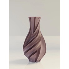 3D Baskı Modern Spiral Dekoratif Vazo – Şık Salon Masaüstü Biblo Vazo (74X75X140 Mm)