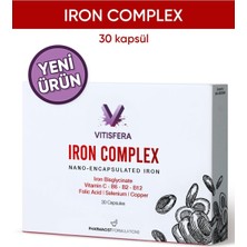 Vitisfera Iron Complex 30 Kapsül- Demir (Bisglisinat), Vitamin C, Folik Asit, B2-B6-B12, Selenyum, Bakır