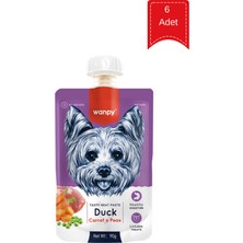 Wanpy Ördek Etli ve Havuçlu Ezme Köpek Ödül Maması 90 gr x 6 Adet