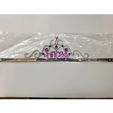 Belle Fusion Mey Ithalat® Gümüş Renk Prenses Yazılı Parti Tacı 60 cm