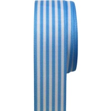 Akıllı Durak Tafta Çizgi Desen Kurdele 25 mm Mavi 5 Metre