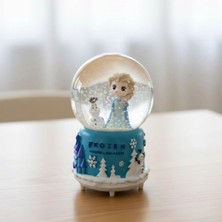 Mey İthalat Mey Ithalat® Pilli Işıklı Müzikli Kar Küresi–frozen Karlar Ülkesi Figürlü Eğlenceli Masaüstü Biblo, LED Aydınlatmalı Dekoratif Hediyelik Kar Küresi