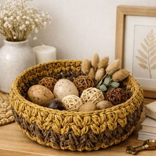 Uretti - Fethiye 9927 7974 Kağıt Ip Örgü Dekoratif Sepet 18 cm – Küçük Düzenleyici Sepet