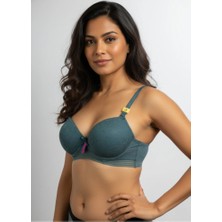 F.k Kadın Balenli ve Dolgulu Push Up Straplez Sütyen