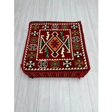 Bakırözü Home Anadolu Kırmızı Modeli Çökmeyen Süngerli Şark Köşesi Orta Sehpa (60 x 60 x 20 Cm)