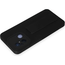 Najmaddin Newface Xiaomi Redmi 12C Kılıf Mega Standlı Silikon - Siyah