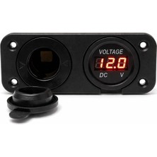 Maroces Panel Tipi Oto Çakmaklık ve Voltmetre Kablolu Sigorta Korumalı