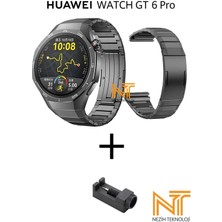 Nezih Case Huawei Watch Gt6 Pro 46MM Uyumlu Ultra Hafif Titanyum Metal Kordon 22MM
