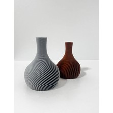 Modern Spiral Tasarım 3D Baskı Dekoratif Vazo – Minimal Masa Üstü Dekor – 2 Renk Seçenekli