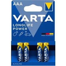 Varta Longlife Power Aaa Ince Kalem Pil 4'lü Paket (Alkalin)
