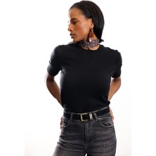 5in1Canpolat Siyah Kısa Kol Triko 4581