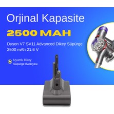 Ümit Maker Dyson V7 SV11 Advanced Dikey Süpürge 2500 mAh 21.6 V  Batarya – Orjinal Uyumlu Uzun Ömürlü, Yüksek Performans Pil