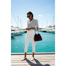 5in1Canpolat Ekru Flatolu Pantolon 5113