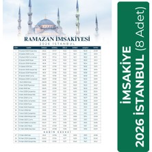 Organik Yolda 2026 Imsakiye Istanbul (8 Adet A4 Boyut)