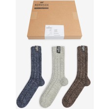 Alaska The Last Frontier Premium Örme Erkek Kışlık Yün Bot Çorabı 3'lü Kutu